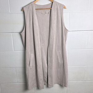 Soft Surroundings long line tan suede vest